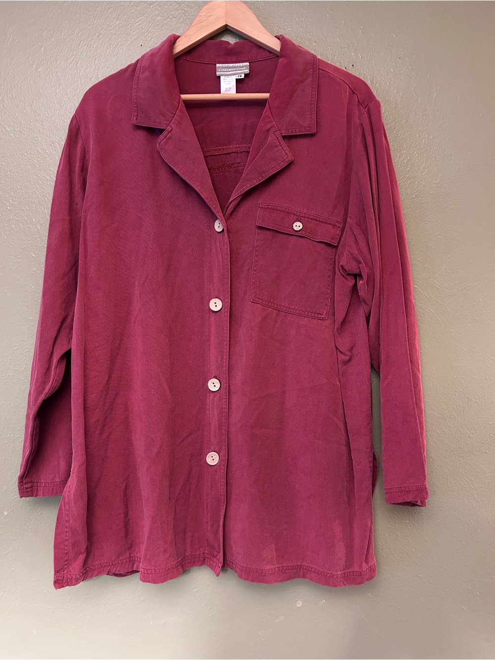 Coldwater Creek Women’s Relaxed Boho Layering Jacket Shacket in Dusty Red size 1